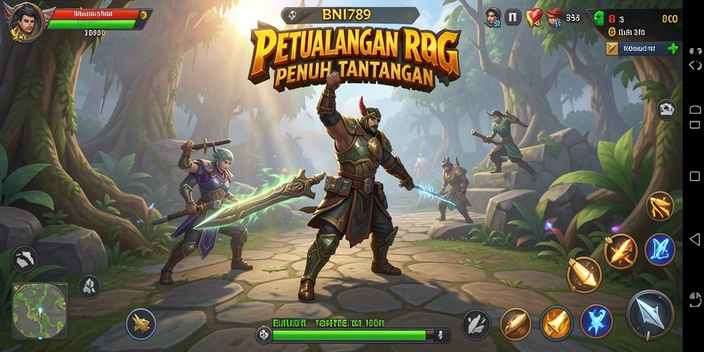 Screenshot gameplay BNI789 menampilkan aksi pertarungan yang seru dan karakter yang menawan.