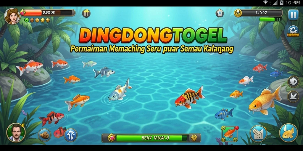 Screenshot gameplay DINGDONGTOGEL menampilkan aksi memancing yang seru dan grafis menakjubkan.