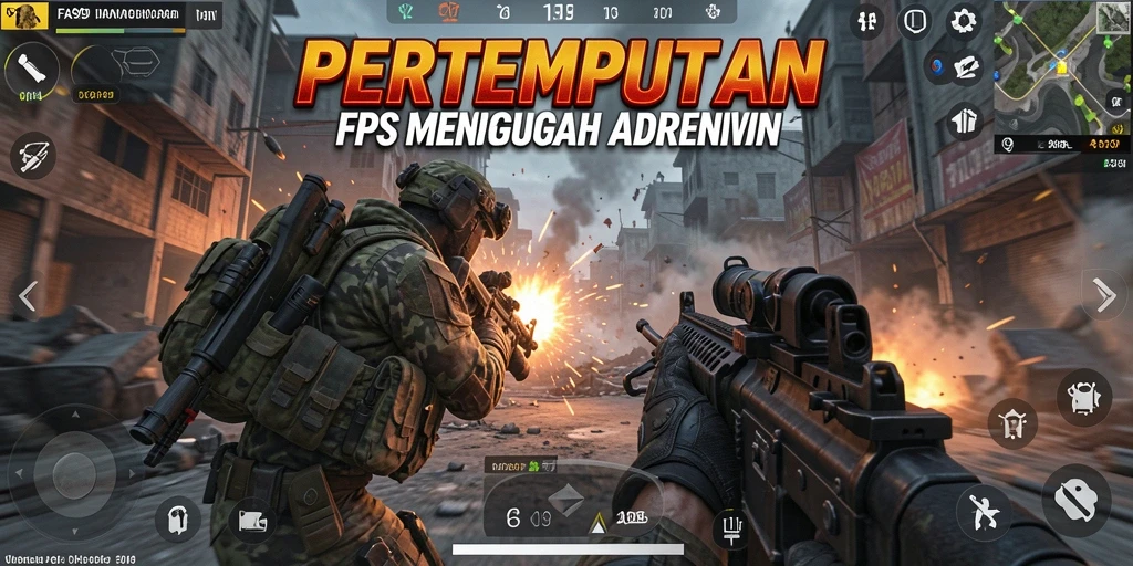 Screenshot gameplay FA99 menampilkan pertempuran intens di medan perang.