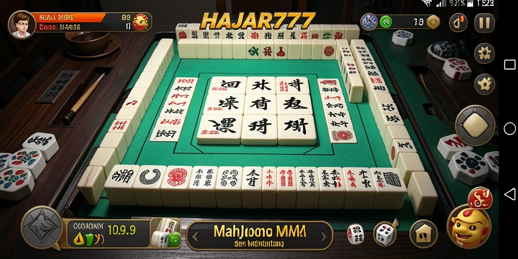 Tampilan gameplay menarik dari HAJAR777 dengan visual Mahjong yang memukau.
