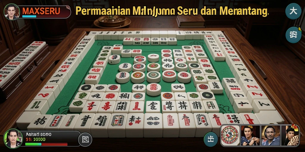 Screenshot gameplay MAXSERU menampilkan keseruan permainan Mahjong.