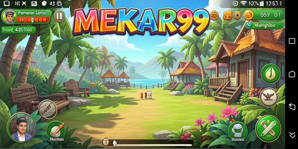 Tangkapan layar gameplay MEKAR99 yang penuh warna dan seru.