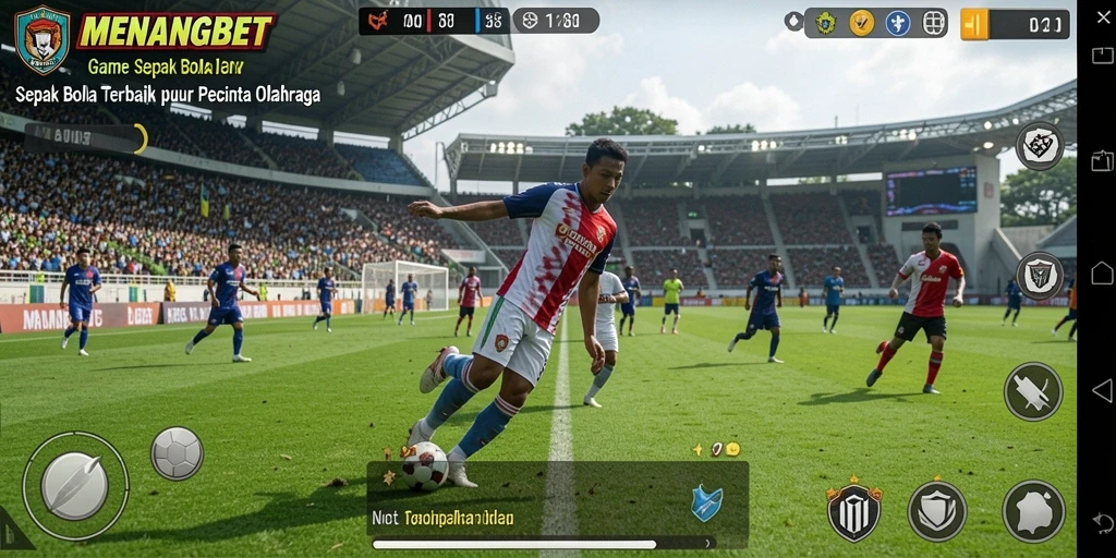 Screenshot MENANGBET menampilkan aksi menarik sepak bola yang penuh semangat.
