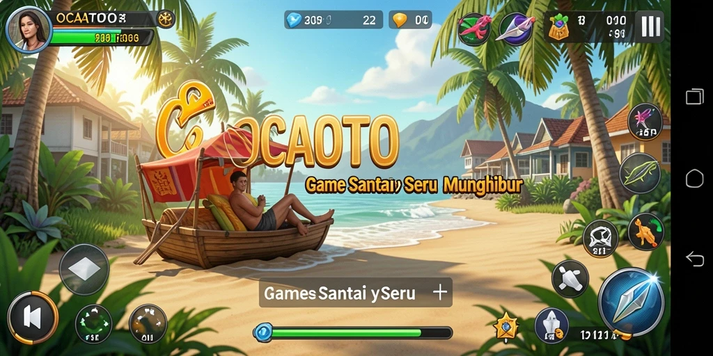 Tangkapan layar OCATOTO menampilkan gameplay yang ceria dan penuh warna.