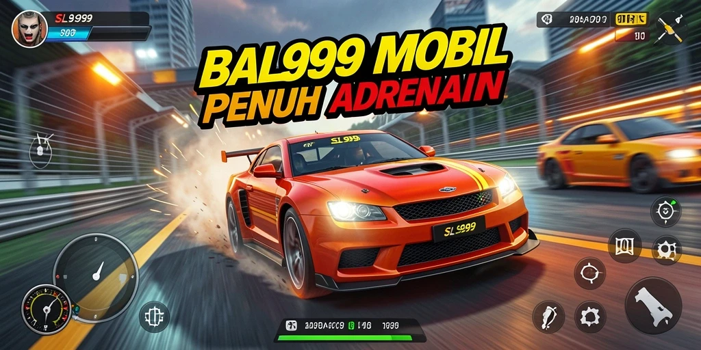 Screenshot SL999 menampilkan aksi balapan mendebarkan di lintasan.