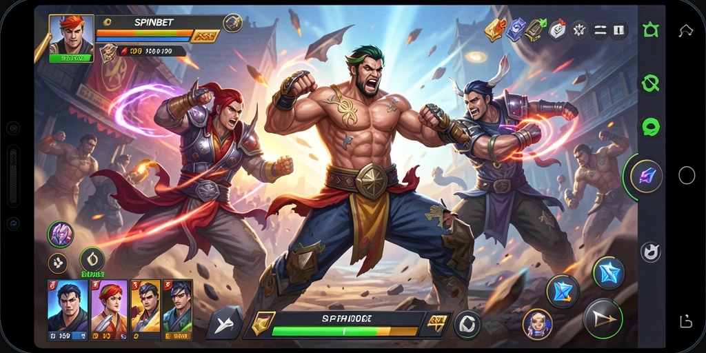 Tangkapan layar SPINBET menampilkan aksi pertarungan penuh adrenaline.