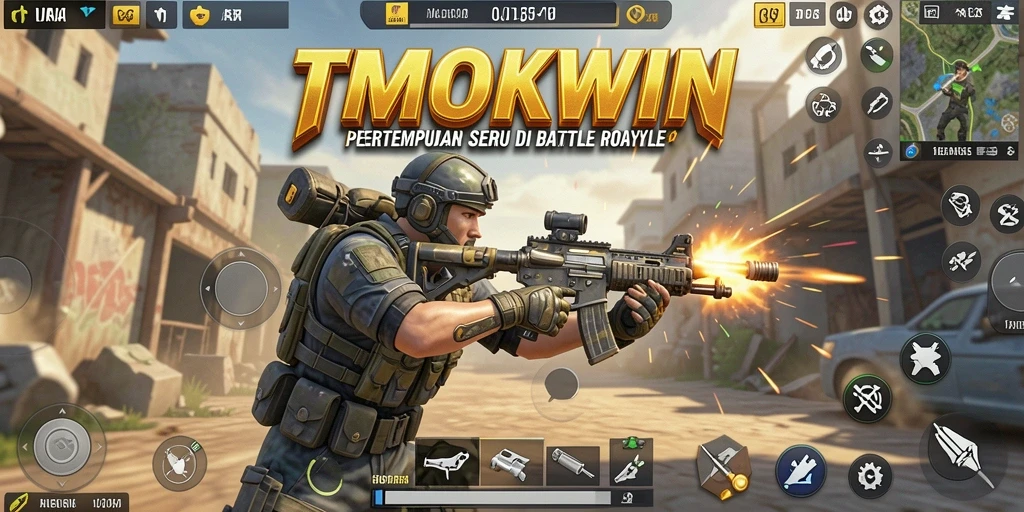 Tampilan gameplay seru di TMOKWIN dengan aksi Battle Royale.