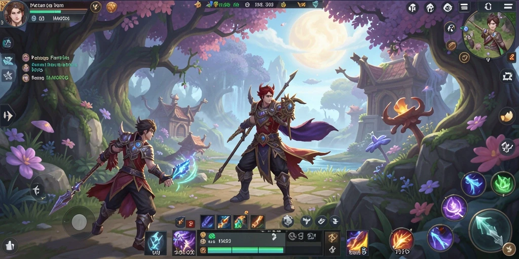Screenshot utama memperlihatkan aksi seru dalam permainan MMORPG.