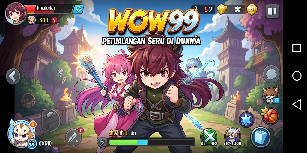 Tampilan gameplay seru di dunia Anime yang kaya visual.