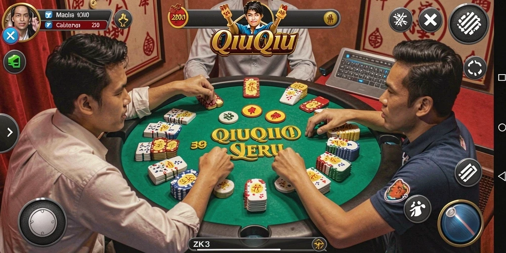 Tampilan gameplay menarik dari ZK3 QiuQiu yang mendebarkan.
